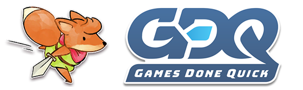 tunc the fox and the gdq logo